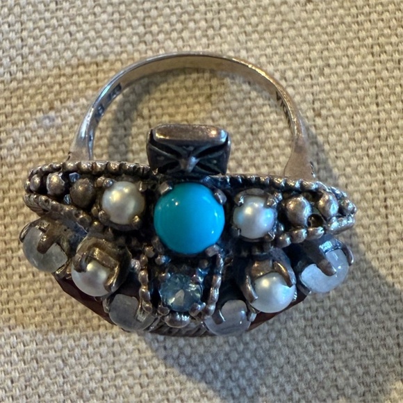 Vintage Nicky Butler 925 Sterling Silver Multi Gemstone Crown Ring Size 9 - Picture 4 of 8